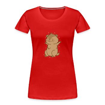 Excès de confiance chez les rongeurs Lemming - T-shirt bio Premium Femme - rouge - Devant - Mia (176cm)