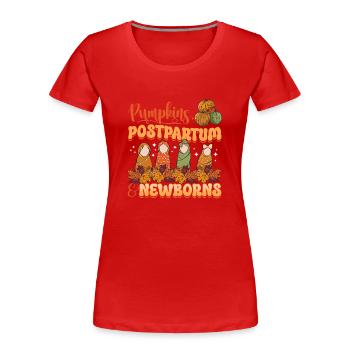Krankenschwester Baby Entbindungsschwester - Frauen Premium Bio T-Shirt - Rot - Vorne - Mia (176cm)