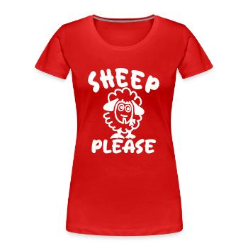 Schaf bitte - Frauen Premium Bio T-Shirt - Rot - Vorne - Mia (176cm)