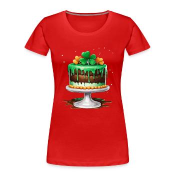 Birthday Cake / Cake / Happy Birthday / Cake - Women's Premium Organic T-Shirt - red - Front - Mia (176cm)