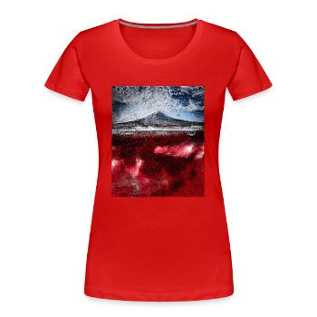 Mont Fuji, Japon - T-shirt bio Premium Femme - rouge - Devant - Mia (176cm)