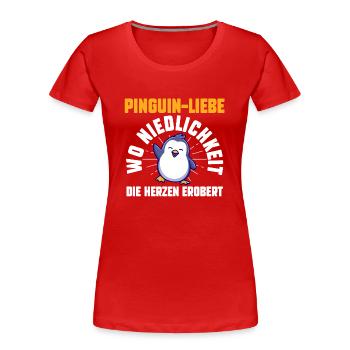 Süße Pinguin - Frauen Premium Bio T-Shirt - Rot - Vorne - Mia (176cm)