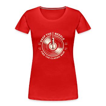 Disques vinyles Lp Collectionneurs Amateurs de disques - T-shirt bio Premium Femme - rouge - Devant - Mia (176cm)