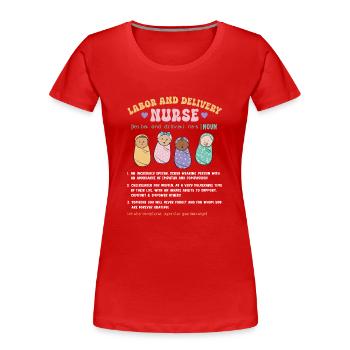 Krankenschwester Baby Entbindungsschwester - Frauen Premium Bio T-Shirt - Rot - Vorne - Mia (176cm)