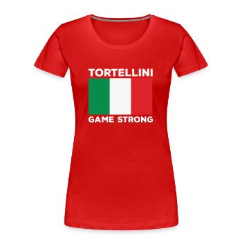 Tortellini Game Strong - Frauen Premium Bio T-Shirt - Rot - Vorne - Mia (176cm)