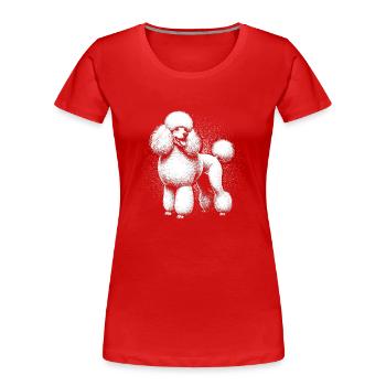 Pudel Hund - Frauen Premium Bio T-Shirt - Rot - Vorne - Mia (176cm)