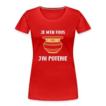 Poterie - T-shirt bio Premium Femme - rouge - Devant - Mia (176cm)