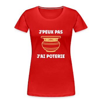 Poterie - T-shirt bio Premium Femme - rouge - Devant - Mia (176cm)