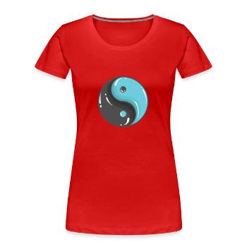 Équilibre yin et yang pour le yoga - T-shirt bio Premium Femme - rouge - Devant - Mia (176cm)