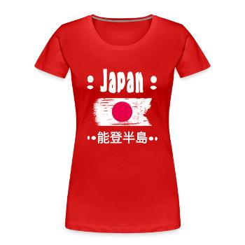 Caractères japonais - Japon - T-shirt bio Premium Femme - rouge - Devant - Mia (176cm)