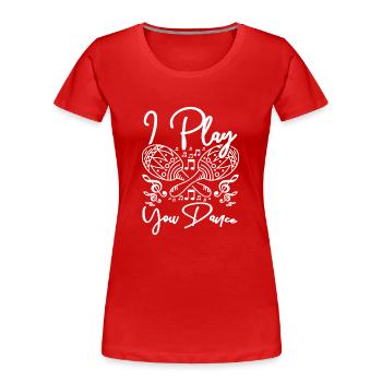 Je joue des maracas que tu danses - T-shirt bio Premium Femme - rouge - Devant - Mia (176cm)