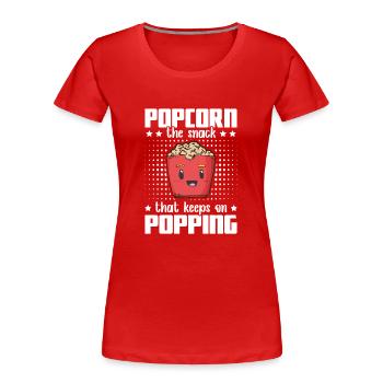 Popcorn Snack Popping - T-shirt bio Premium Femme - rouge - Devant - Mia (176cm)