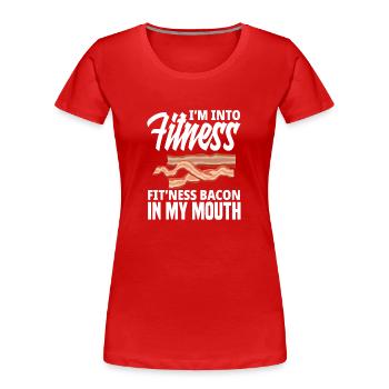 Bacon - Women's Premium Organic T-Shirt - red - Front - Mia (176cm)
