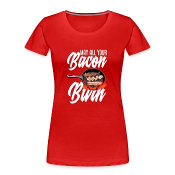 Speck Bacon Grill Frühstück Nahrung - Frauen Premium Bio T-Shirt - Rot - Vorne - Mia (176cm)