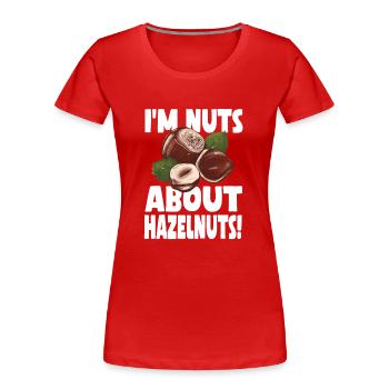 Funny Hazelnut Shirt - Women's Premium Organic T-Shirt - red - Front - Mia (176cm)