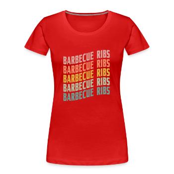 Barbecue Rippchen Schrift - Frauen Premium Bio T-Shirt - Rot - Vorne - Mia (176cm)
