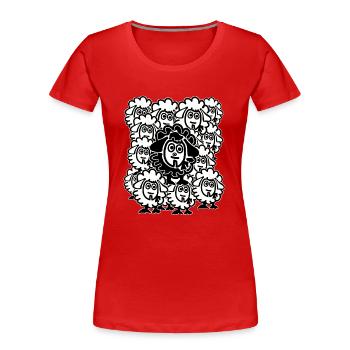 Lots of sheep - Women's Premium Organic T-Shirt - red - Front - Mia (176cm)