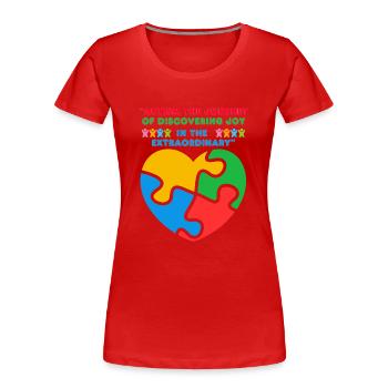 Autisme - T-shirt bio Premium Femme - rouge - Devant - Mia (176cm)