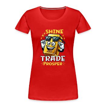 Gold Trader Forex Trader XAUUSD Trader - Women's Premium Organic T-Shirt - red - Front - Mia (176cm)
