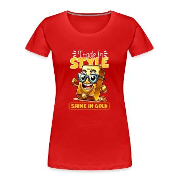 Gold Trader Forex Trader XAUUSD Trader - Women's Premium Organic T-Shirt - red - Front - Mia (176cm)