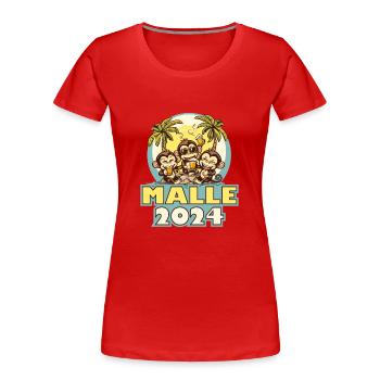 Malle 2024 Mallorca saying monkey beer - Women's Premium Organic T-Shirt - red - Front - Mia (176cm)