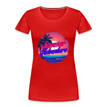 Sommer-Abenteuer - Frauen Premium Bio T-Shirt - Rot - Vorne - Mia (176cm)