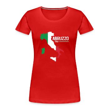 Abruzzo Italy Abruzzen Landkarte Regionen Italien - Frauen Premium Bio T-Shirt - Rot - Vorne - Mia (176cm)