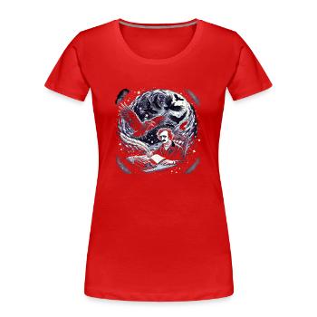 Edgar Allan Poe Fan, littérature classique, - T-shirt bio Premium Femme - rouge - Devant - Mia (176cm)