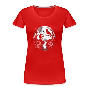 Fan d’Edgar Allan Poe, Littérature classique, - T-shirt bio Premium Femme - rouge - Devant - Mia (176cm)