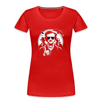Fan d’Edgar Allan Poe, Littérature classique, - T-shirt bio Premium Femme - rouge - Devant - Mia (176cm)