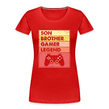 Sohn Bruder Gamer Legend - Ich habe das Spiel pausiert, um - Frauen Premium Bio T-Shirt - Rot - Vorne - Mia (176cm)
