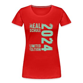 Realschule Junge Mädchen Realschule 2024 - Frauen Premium Bio T-Shirt - Rot - Vorne - Mia (176cm)