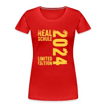 Realschule Junge Mädchen Realschule 2024 - Frauen Premium Bio T-Shirt - Rot - Vorne - Mia (176cm)