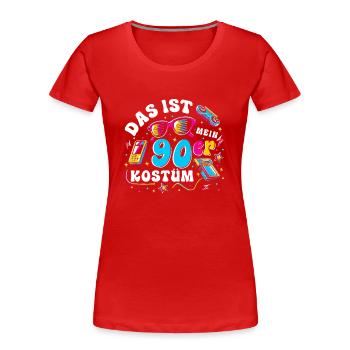 Das ist mein 90er Kostüm - Frauen Premium Bio T-Shirt - Rot - Vorne - Mia (176cm)