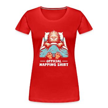 Chemise de sieste officielle - T-shirt bio Premium Femme - rouge - Devant - Mia (176cm)