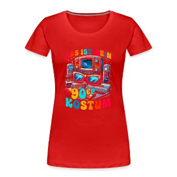 Das ist mein 90er Kostüm - Frauen Premium Bio T-Shirt - Rot - Vorne - Mia (176cm)