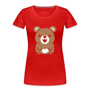 Petit animal mignon Quokka - T-shirt bio Premium Femme - rouge - Devant - Mia (176cm)