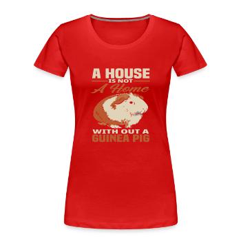 Meerschweinchen Heim Haustier Geschenk - Frauen Premium Bio T-Shirt - Rot - Vorne - Mia (176cm)