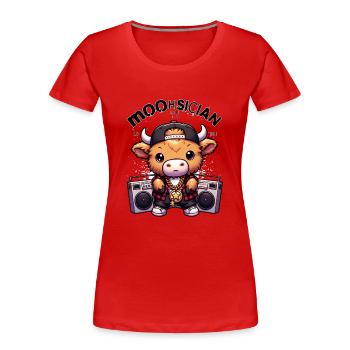 Moohsician - Musician | Highland calves - Women's Premium Organic T-Shirt - red - Front - Mia (176cm)