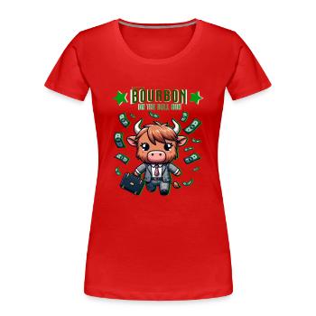 Little Bourbon - Parcours de taureaux - T-shirt bio Premium Femme - rouge - Devant - Mia (176cm)