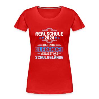 Realschule Junge Mädchen Realschule 2024 - Frauen Premium Bio T-Shirt - Rot - Vorne - Mia (176cm)