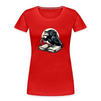 Fan d’Edgar Allan Poe, Littérature classique, - T-shirt bio Premium Femme - rouge - Devant - Mia (176cm)
