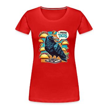 Fan d’Edgar Allan Poe, Littérature classique, - T-shirt bio Premium Femme - rouge - Devant - Mia (176cm)