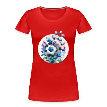 Glockenblume gezeichnet - Frauen Premium Bio T-Shirt - Rot - Vorne - Mia (176cm)