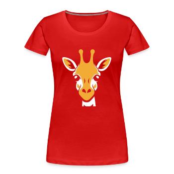 Tete de Girafe - T-shirt bio Premium Femme - rouge - Devant - Mia (176cm)
