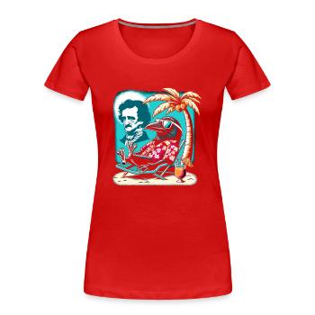 Edgar Allan Poe Fan, littérature classique, - T-shirt bio Premium Femme - rouge - Devant - Mia (176cm)