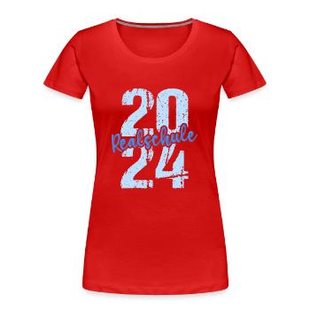 Realschule Junge Mädchen Realschule 2024 - Frauen Premium Bio T-Shirt - Rot - Vorne - Mia (176cm)