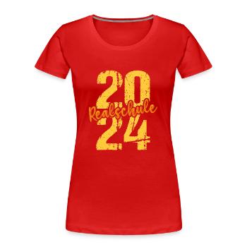 Realschule Junge Mädchen Realschule 2024 - Frauen Premium Bio T-Shirt - Rot - Vorne - Mia (176cm)