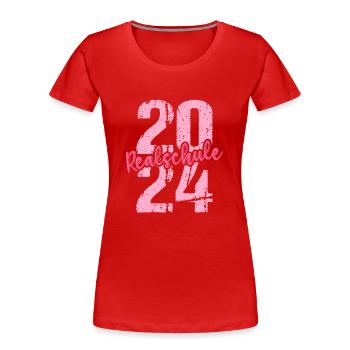 Realschule Junge Mädchen Realschule 2024 - Frauen Premium Bio T-Shirt - Rot - Vorne - Mia (176cm)