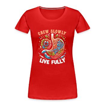 Gastric sleeve, gastric sleeve, gastrectomy, gastrectomy - Women's Premium Organic T-Shirt - red - Front - Mia (176cm)